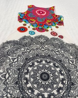 Vestido túnica estampado étnico.