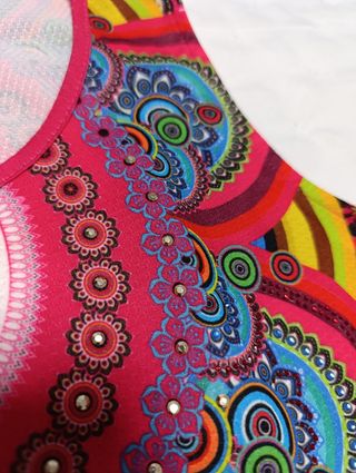 Vestido túnica estampado étnico.