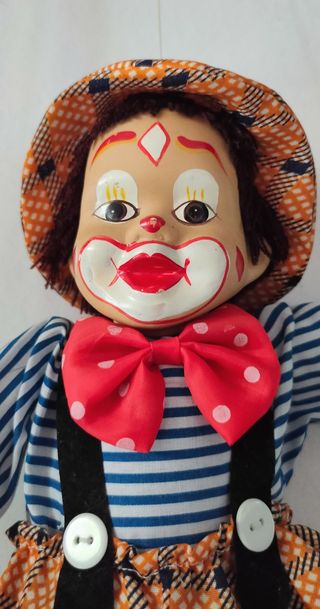 MARIONETA CLOW VINTAGE CARA CERAMICA