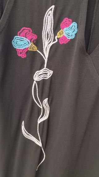 vestido negro cuello escote estilo chino asiático