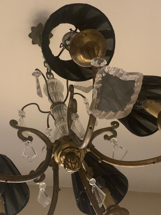 Lampara techo cristales vintage