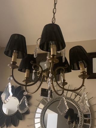 Lampara techo cristales vintage