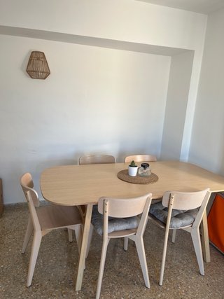 mesa comedor Bambu y 6 sillas