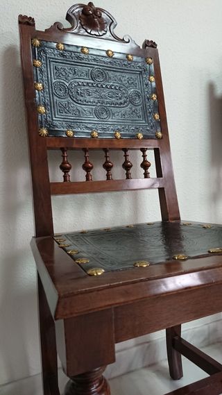 Mesa y sillas de despacho siglo XIX