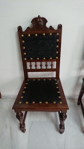 Mesa y sillas de despacho siglo XIX
