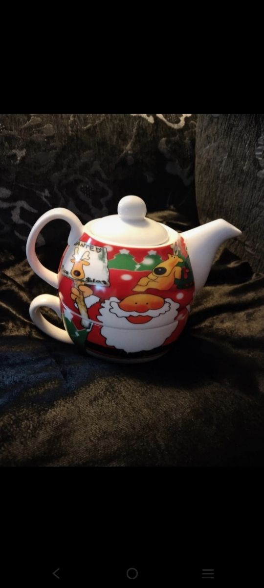 Juego de té single. Navideño