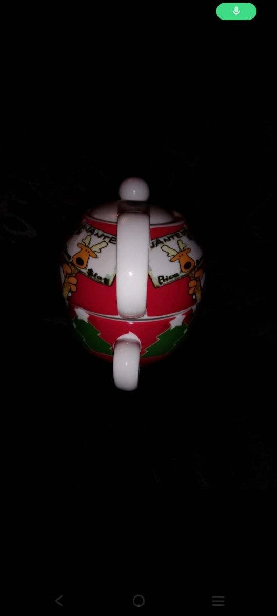 Juego de té single. Navideño