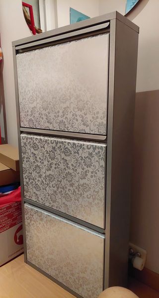 Mueble zapatero marca Dottus color plata