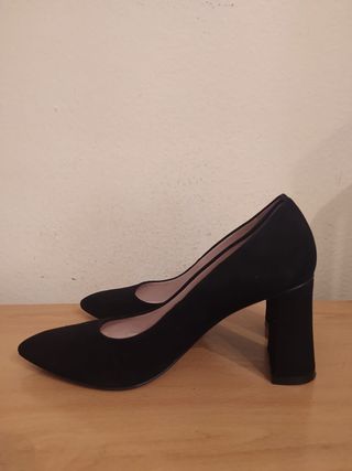 UTERQÜE - zapatos tacón ancho 38
