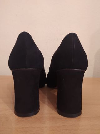 UTERQÜE - zapatos tacón ancho 38