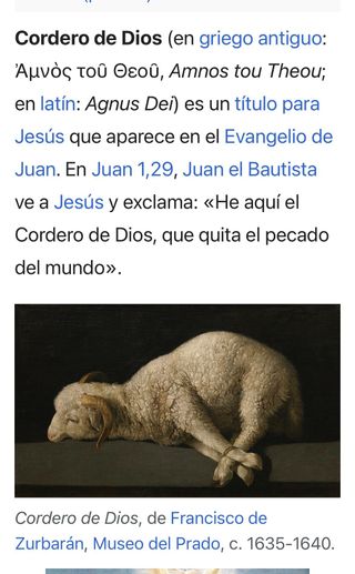 Cordero de Dios Óleo firmado por Rafael Vázquez