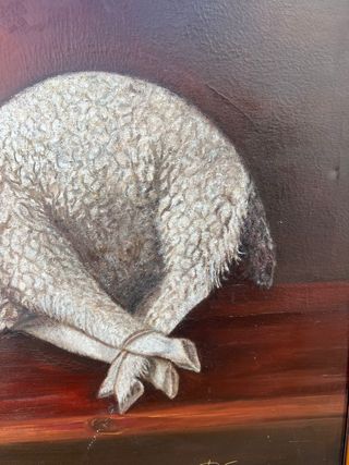Cordero de Dios Óleo firmado por Rafael Vázquez