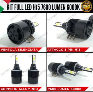 KIT LED H15 CANBUS LUCI 7600 LUMEN CANBUS