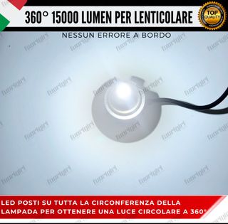 KIT LED H7 360° 15000L CANBUS FARI LENTICOLARI