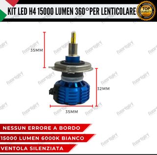 KIT FULL LED H4 360° GRADI 15000L CANBUS