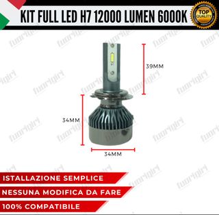 KIT FULL LED H7 12000 LUMEN CANBUS 6000K CANBUS