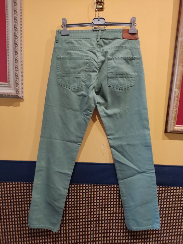 Pantalón vaquero de algodón verde claro 