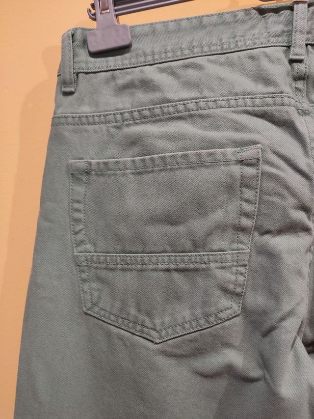 Pantalón vaquero de algodón verde claro 