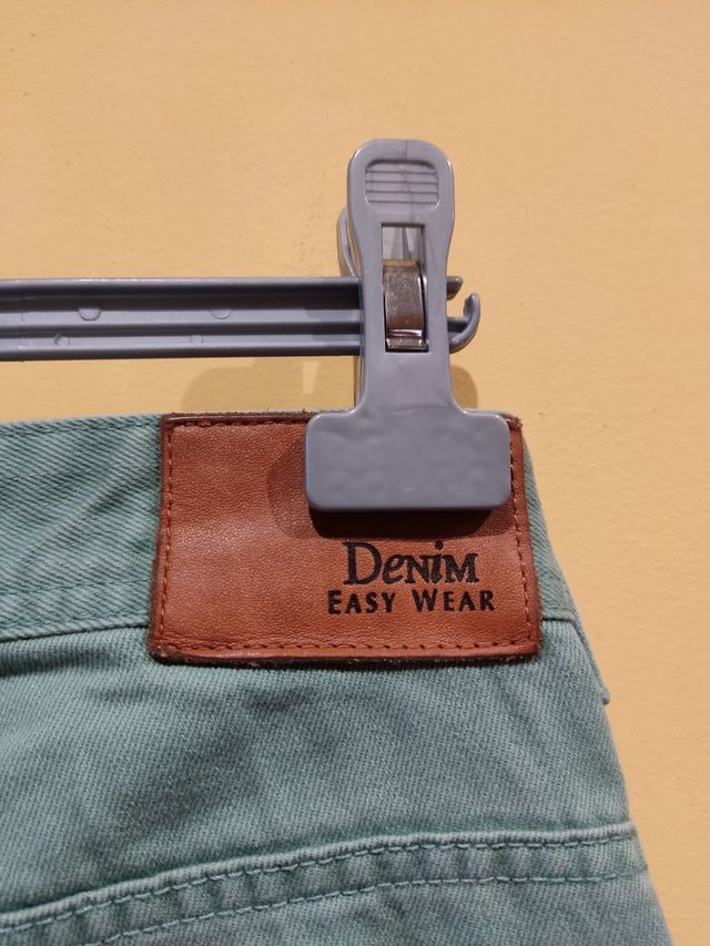 Pantalón vaquero de algodón verde claro 