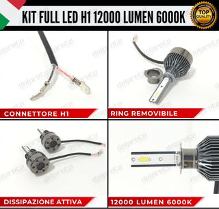 KIT LED H1 12000 LUMEN CANBUS NO ERRORE
