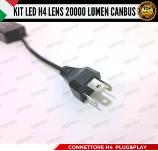 KIT LED H4 LENS 20000 LUMEN LENTICOLARE CANBUS