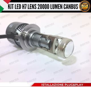 KIT LED H7 LENS 20000 LUMEN 6000K CANBUS