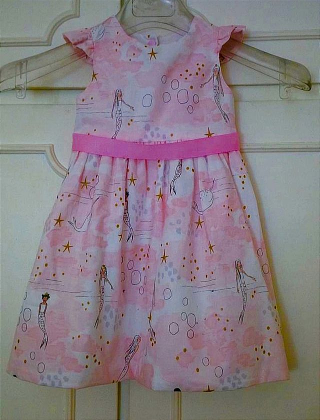 vestito bambina cotone rosa sirenetta