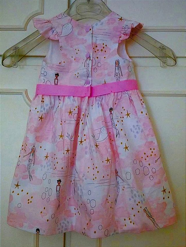vestito bambina cotone rosa sirenetta