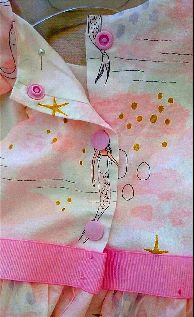 vestito bambina cotone rosa sirenetta