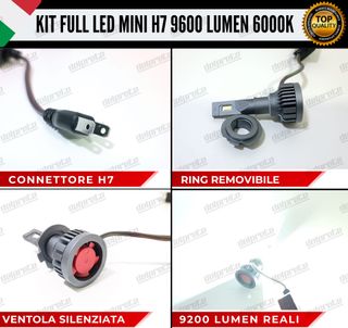 KIT LED H7 9600 LUMEN 55W 6000K CANBUS
