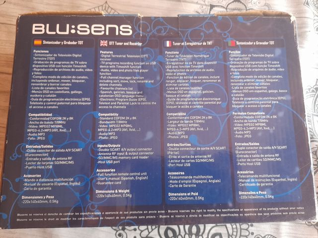 TDT grabador y sincronizador USB