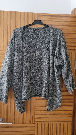 Cárdigan gris jaspeado