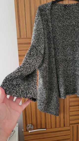 Cárdigan gris jaspeado