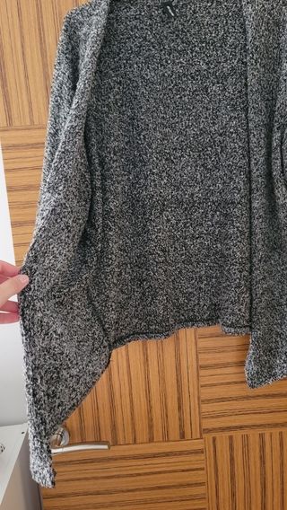 Cárdigan gris jaspeado