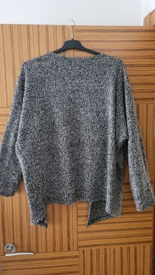 Cárdigan gris jaspeado