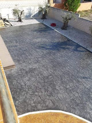 Suelo estampado de hormigón