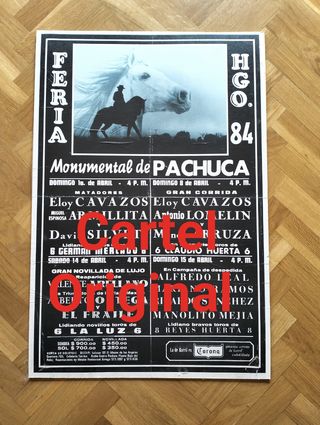 Cartel Toros Original en Pachuca 1984
