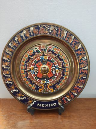 Plato de Bronce Calendario Azteca 