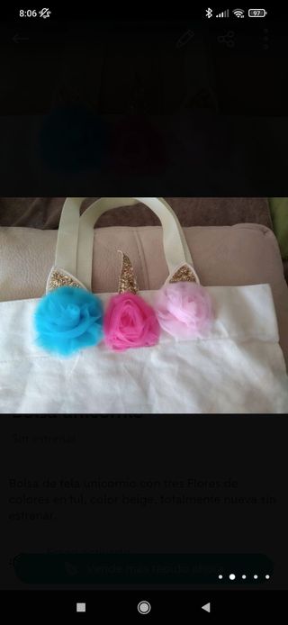 bolsa infantil unicornio