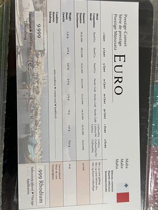 Prestige coinset euro Malta 2008 + moneda rodio