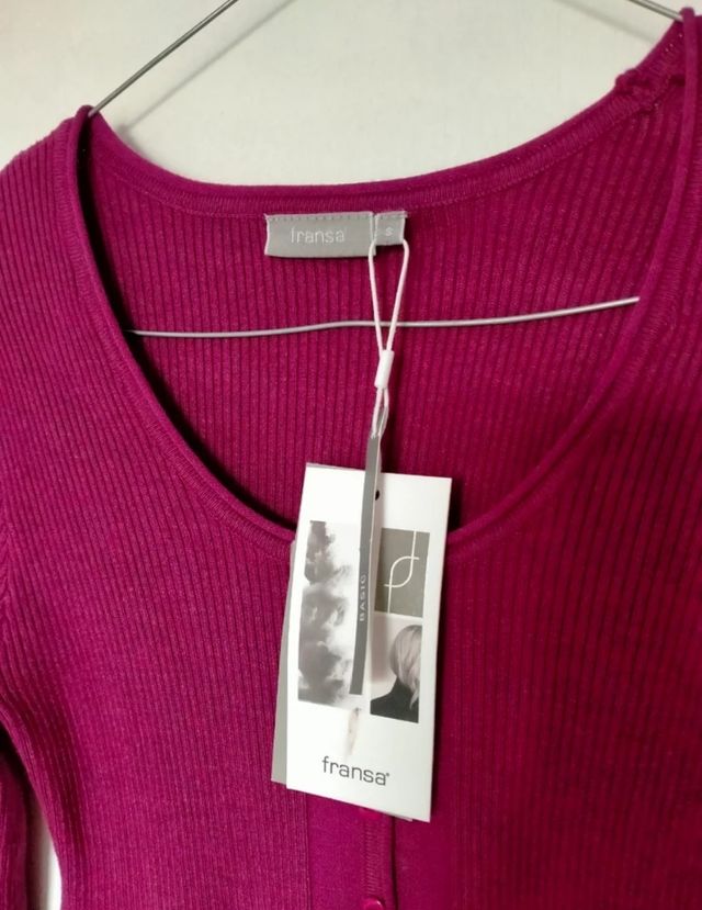 Vestido fransa talla S color burdeos