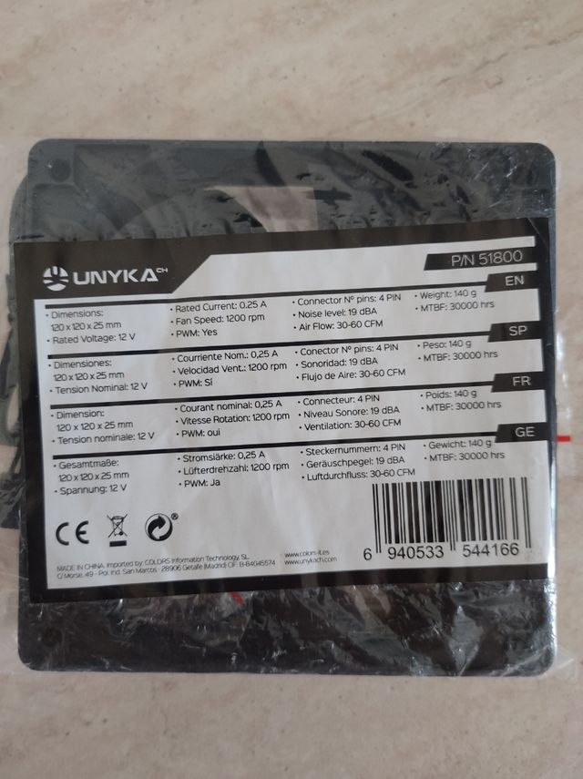 5 Ventole Professionali per Computer UNYKA