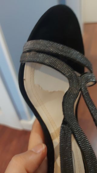 Sandalias de fiesta negro y plata