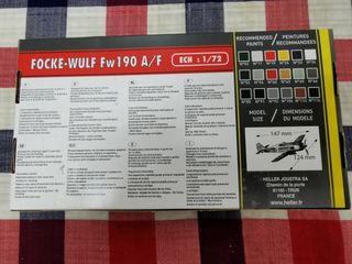 Miniatura para pintar. Avión fw190