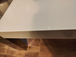 Mesa de centro elevable de cristal blanco