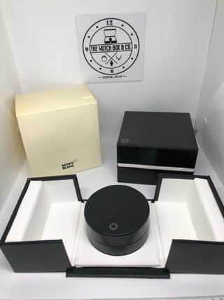 MONTBLANC CAJA PENDIENTES CUERO NEGRA
