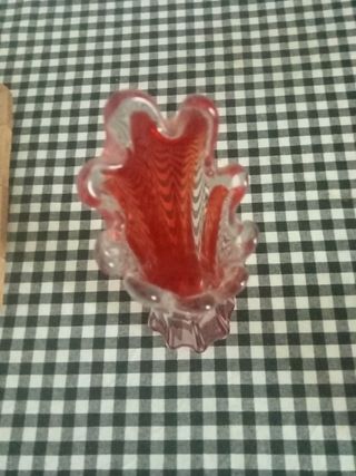 Juego de florero y cenicero cristal murano