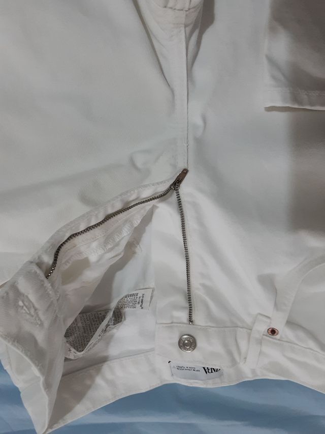 pantalón blanco Zara nuevo S pierna ancha, largos