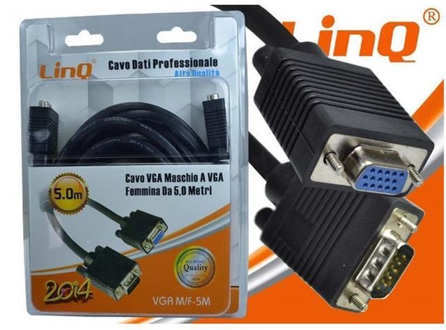 Cavo dati professionale VGA a VGA M/F 5 metri
