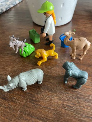 2 playmobil: paleontologo e veterinario dello zoo